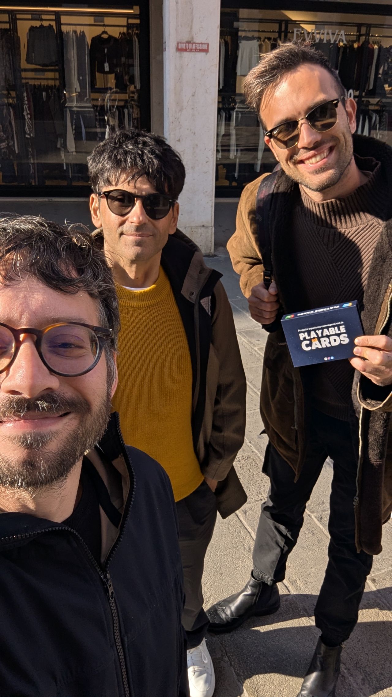 Il team delle Playable Cards: Fabio, Marco ed Edoardo
